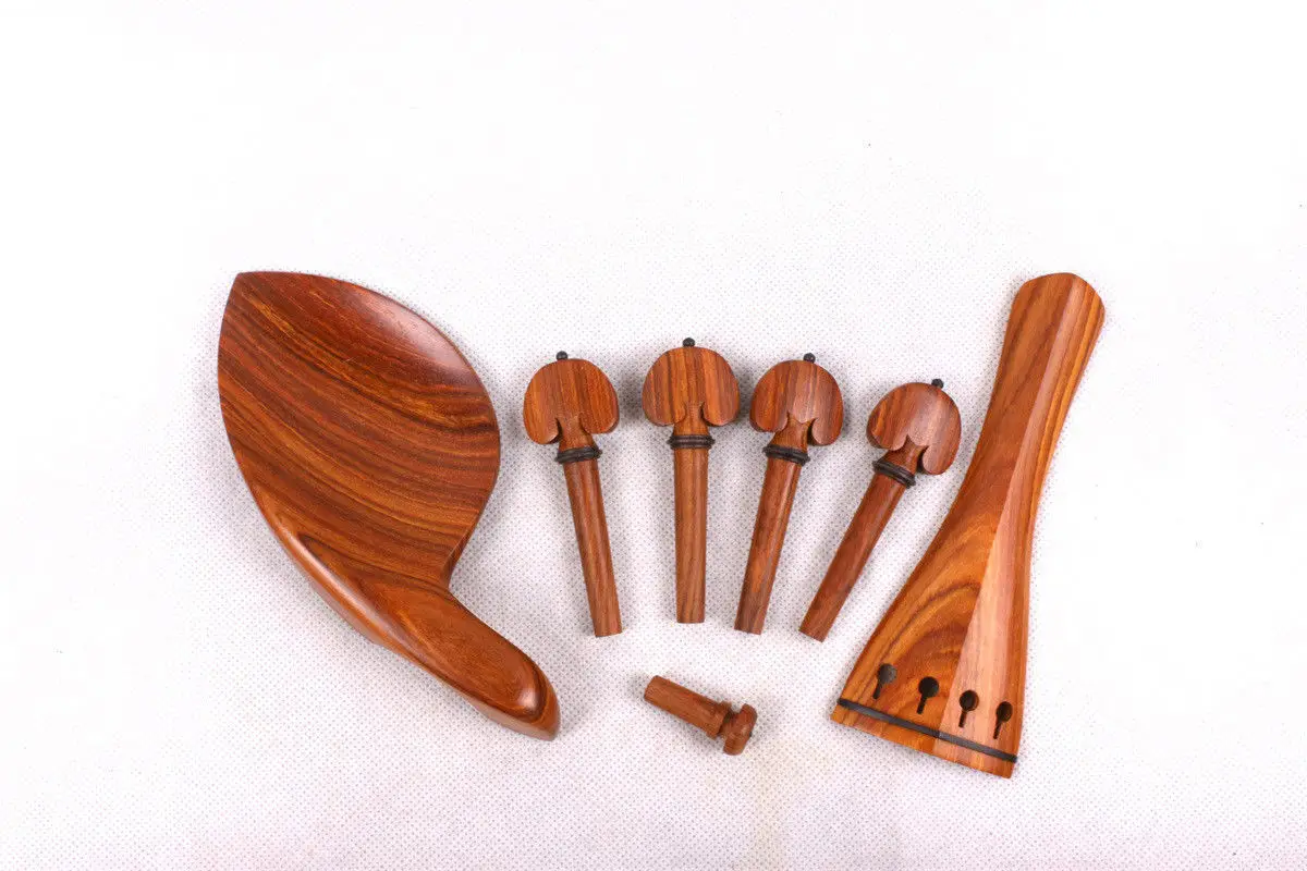 

New 4/4 Violin Kit Accessories Rosewood Violin tailpiece peg Chin rest Violin parts