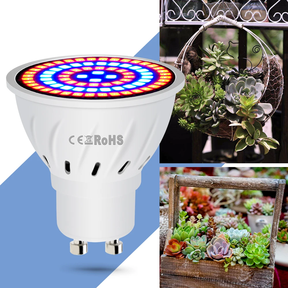 

GU10 Full Spectrum Led Phyto Lamp E27 Led Plant Grow Light E14 220V Seeds Flower Bulb 8W MR16 UV IR Lamp B22 Indoor Cultivation