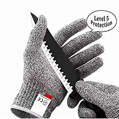 Телефон сенсорный уровень 5 Защита анти-удар анти-порезы перчатки труда страховые перчатки кухня Мясник срез термостойкие огонь - Цвет: White and Grey
