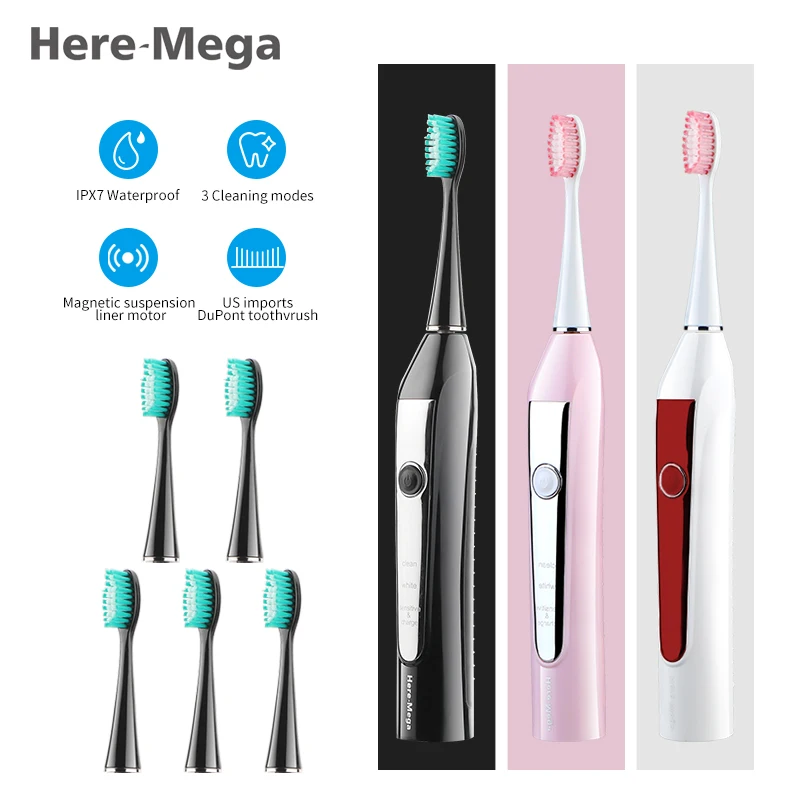

HERE-MEGA Induction Sonic Electric Toothbrush Maglev Induction Third Gear Adjustment Intelligent Whitening Toothbrush 606