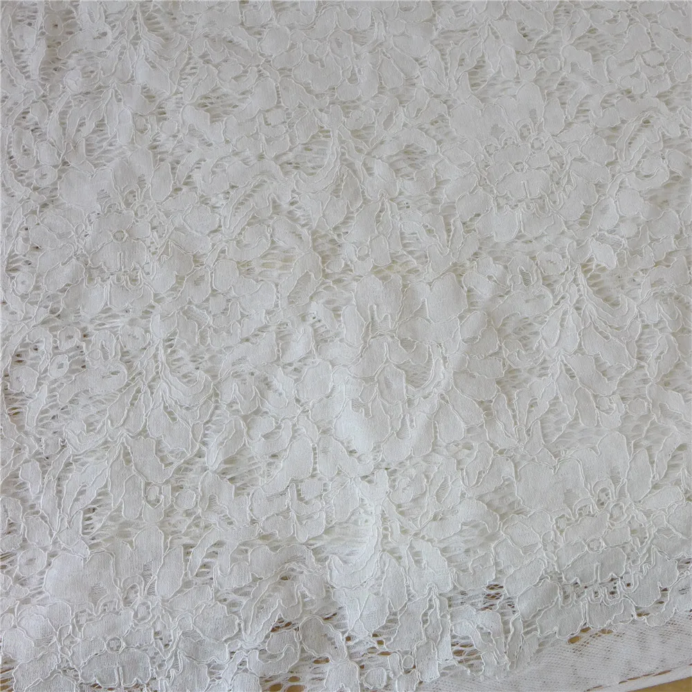 3 ярдов Белый вышитые французский Шантильи ресниц кружевной ткани с проводным DIY Швейные Ремесло АКСЕССУАРЫ платье материал
