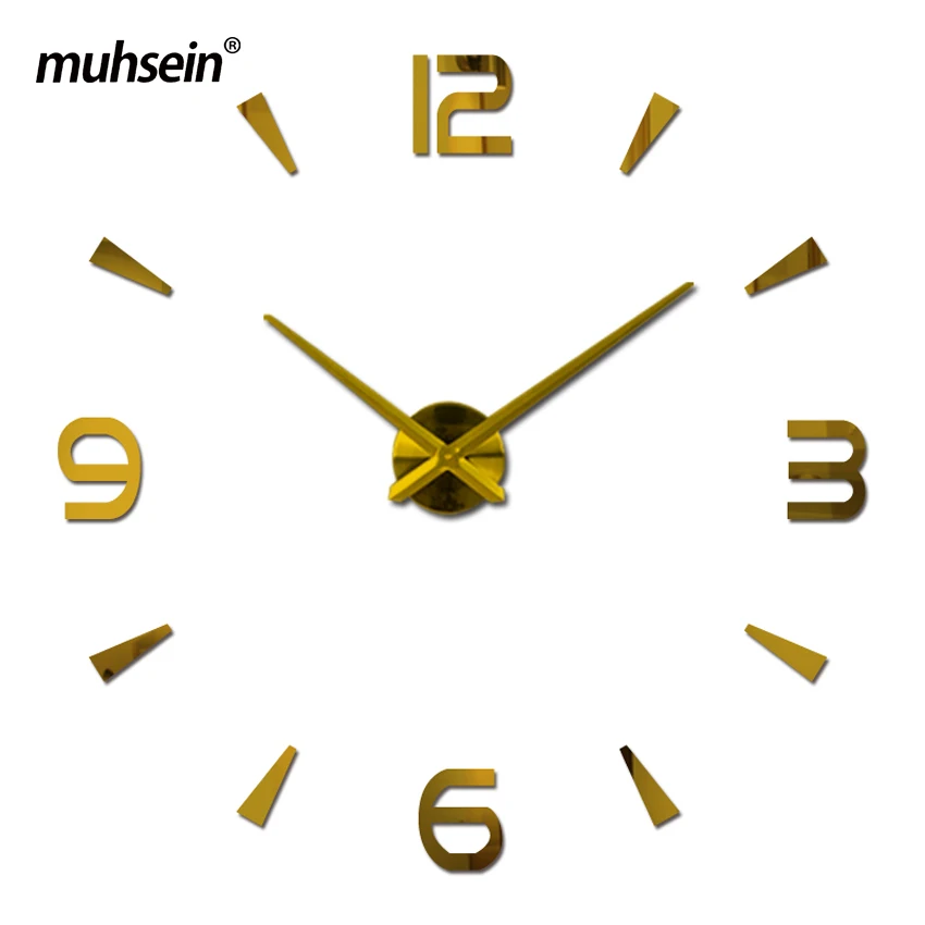 

muhsein 2019 New 3D Wall Stickers Creative Fashion Living Room Clocks Large Wall Clock DIY Home Decoration Acrylic Free shipping