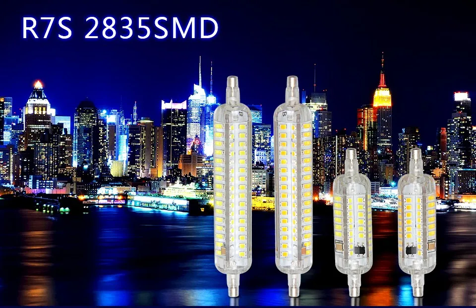 Led R7S светильник 7 Вт 15 Вт 78 мм 118 мм силикон R7S Светодиодная лампа SMD2835 220 В 110 в 120 В лампада Led замена галогенный прожектор светильник