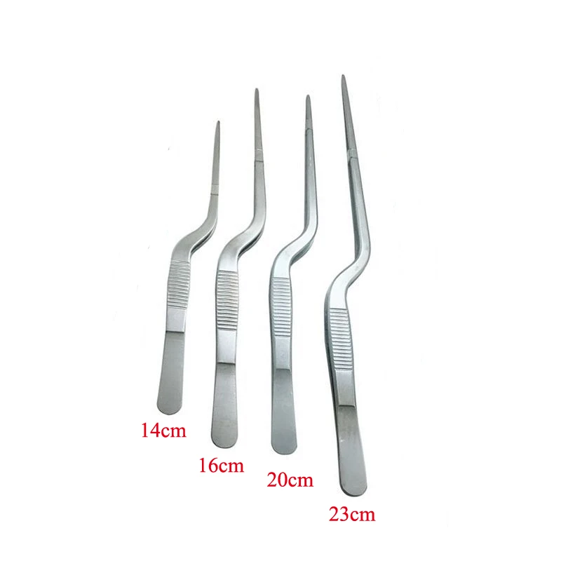 

3Pcs/Set Tweezers Atraumatic Forceps Angled Clamp Stainless Steel Tool Curved Tweezer Eyelash Remover Cleaner BBQ Tool
