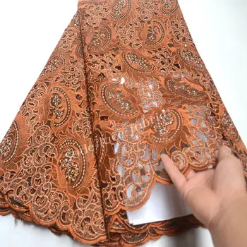 

African Lace Fabric Handcut Organza French Net Embroidery Sequins Tulle Lace Fabric For Nigerian Wedding Dress RG958