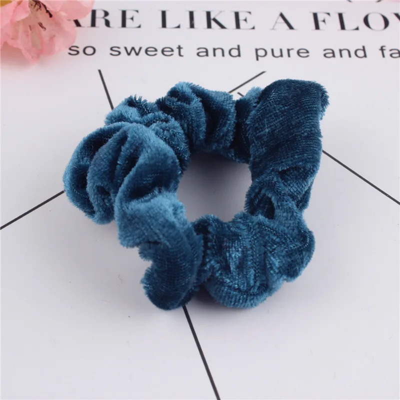 

1PC Women Elegant Velvet Solid Elastic Hair Bands Ponytail Holder Scrunchies Tie Hair Rubber Band Headband Lady Hair Accessories