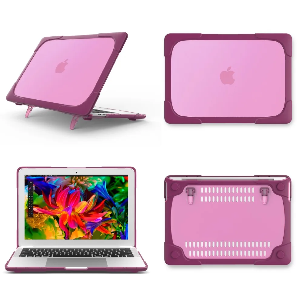 Newest Shockproof Laptop case cover for macbook pro 13 case,Foldable Stand Shell for macbook pro 13 case touch bar a1707 a1708 a14662-2 (3)