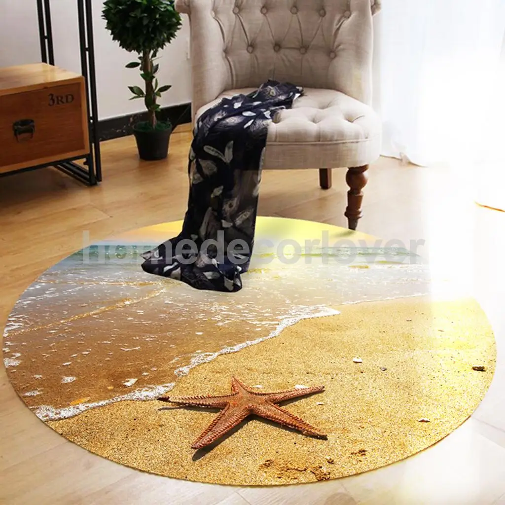 60cm Round 3D Desktop Table Top Countertop Furniture Protection Film Table Sticker PVC Film Decal Murals Cover Film	