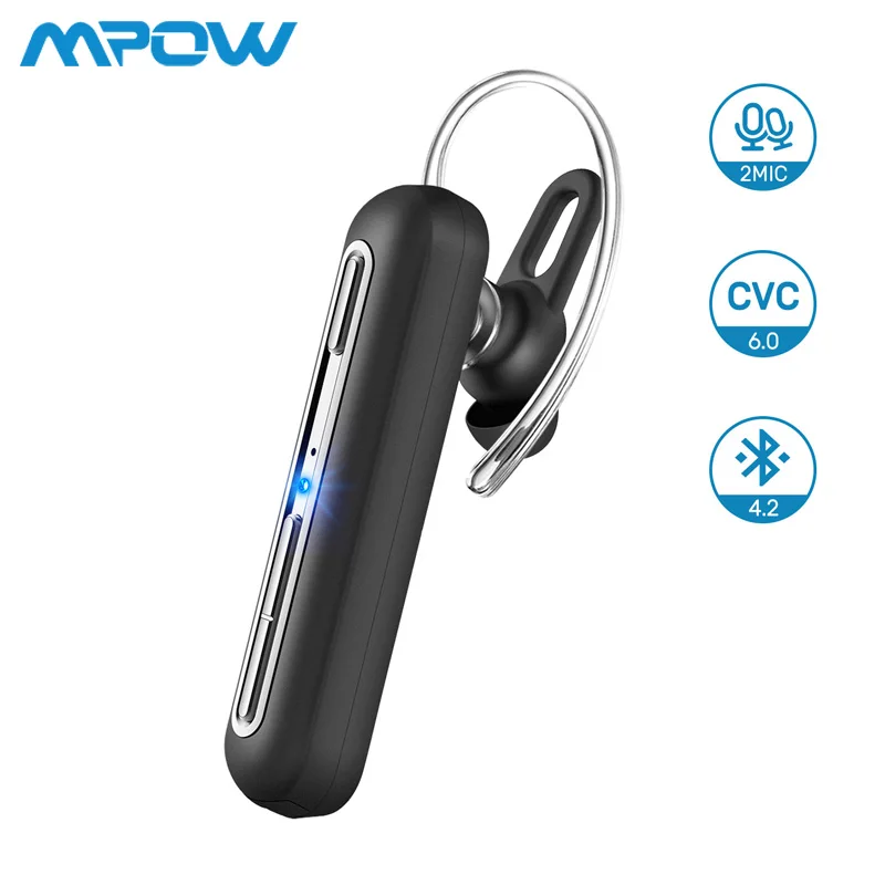 Mpow EM17, беспроводные наушники, кристально чистые, для звонков, вкладыши, Bluetooth, наушники с двойным микрофоном, шумоподавление, с деловым дизайном - Цвет: Black