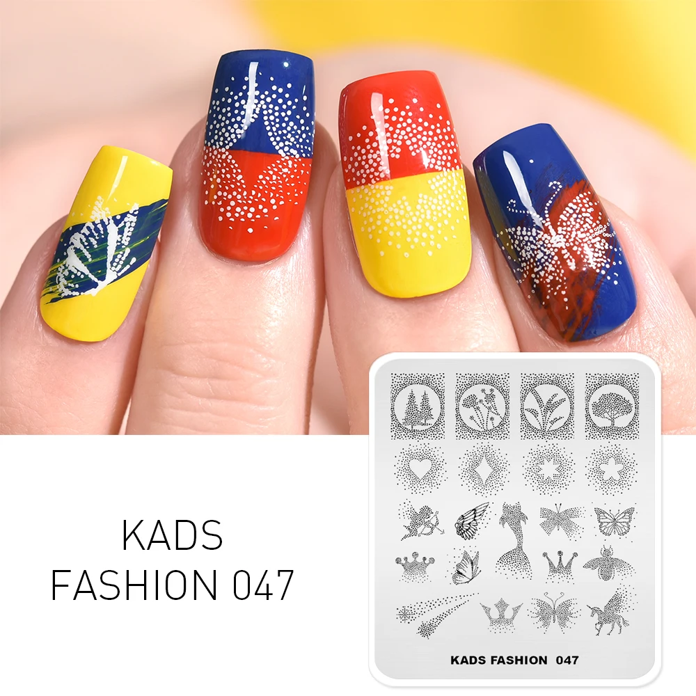 KADS Fashion 047 пластины для стемпинга ногтей Дизайн ногтей Единорог цветы изображение пластины трафарет для ногтей Маникюр Аксессуары для ногтей штамп