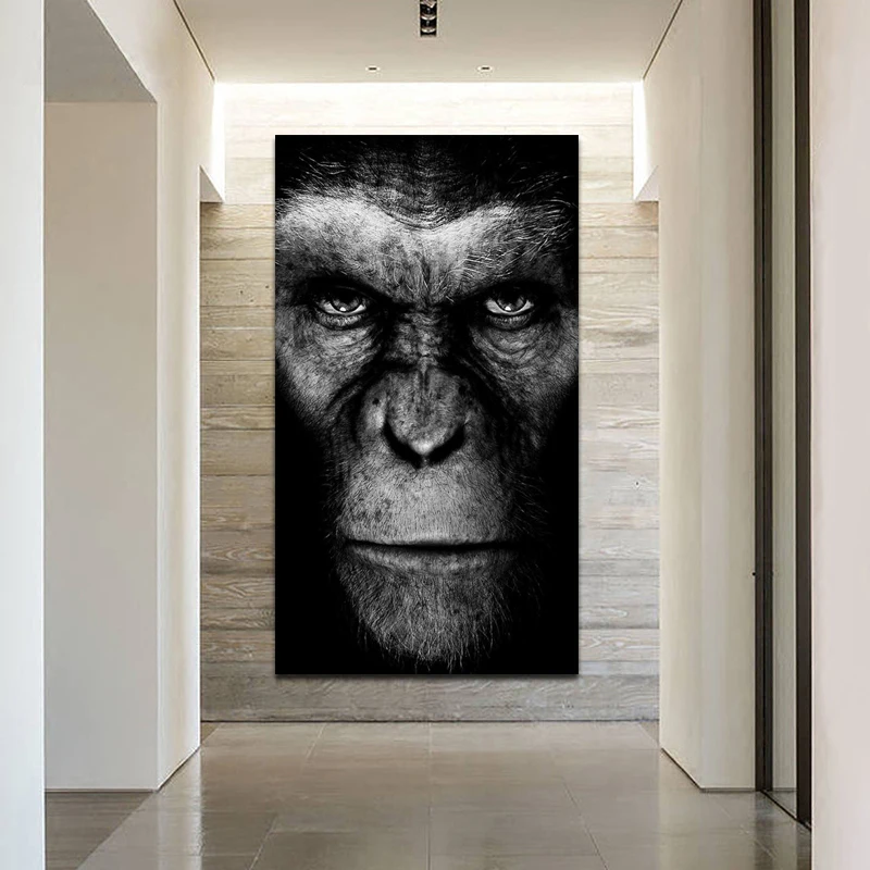 

Wall Decor Painting Canvas Art Print Poster Gorilla Pictures For Living Room ,Corridor Animal Art Quadros Decorative Pictures