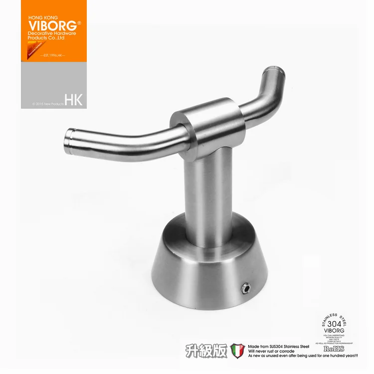 

VIBORG Deluxe 304 Stainless Steel Bathroom Double Towel Holder Towel Rack Towel Hook Robe Hook Hat Coat Holder