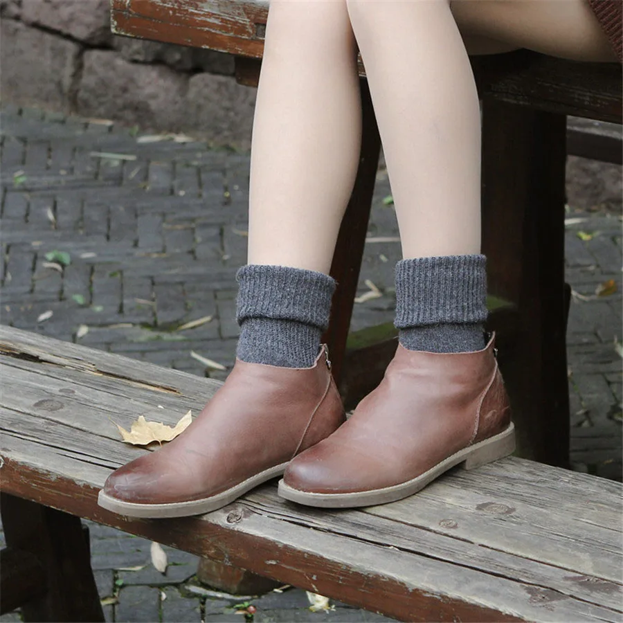 [COSPLACOOL] женские носки в японском ретро стиле Харадзюку meias осенне-зимние женские толстые теплые сексуальные шерстяные носки Разноцветные носки