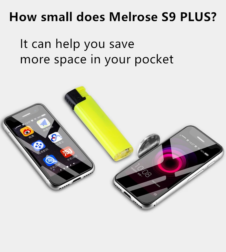 Самый маленький смартфон 4G Melrose S9 Plus 2 45 дюймов MTK6737 1 ГБ 8 Встроенный 32 Гб sd карта