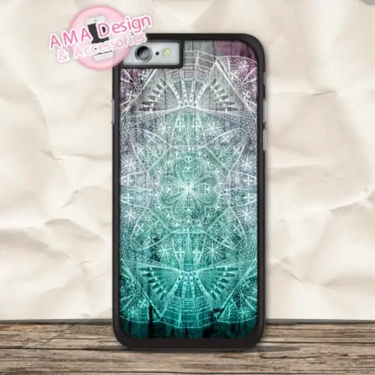 Цветочный Мандала кольца Зеленый Деревянный чехол с принтом для IPhone X Xs Max Xr 8 7 6 6s