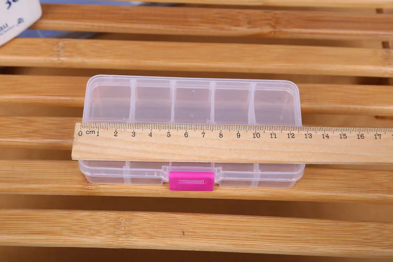 10 сетки пластиковый бытовой Регулируемый ящик для хранения ювелирных изделий Органайзер чехол бусины таблетки для дизайна ногтей советы коробка для хранения случае горячая распродажа