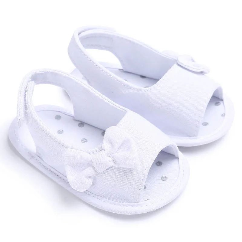 Summer Baby Girl First Walkers Soft Sole Bowknot Dots Printed Cotton Shoes Toddler Infant Prewalker YJS Dropship