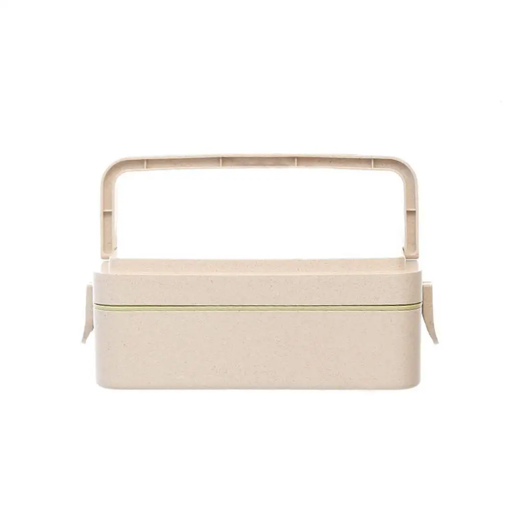 

Wheat Straw Lunch Box Insulation Storage Box Innovative Portable Lunch Box Multiple Compartments Microwave Cutlery Sushi Box