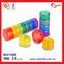 Портативный 7 отсеков пиллбокс 7 дней дозатор таблеток цвета