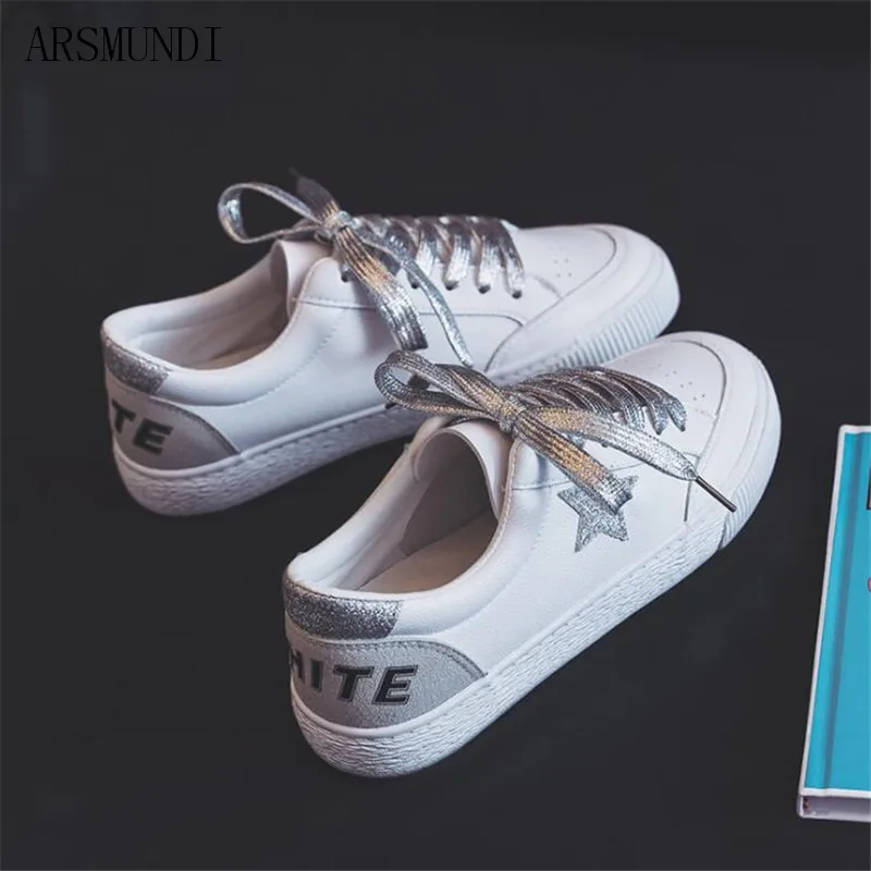

ARSMUNDI 2019 Spring Women Casual Shoes New Women Sneakers Fashion comfortabler beathable PU Leather Platform Women Shoes M509