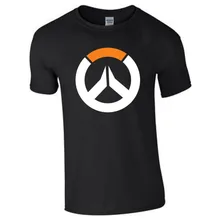 Хлопок, мужские футболки с принтом, футболка с логотипом OVERWATCH, игровая футболка с коротким рукавом, 20F