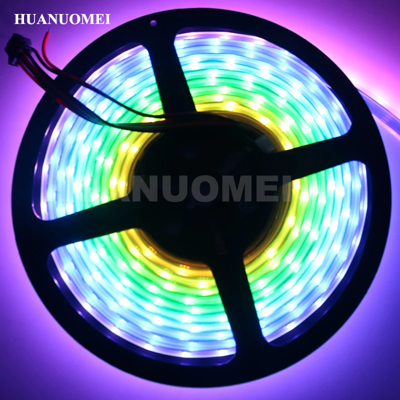 4M 60 Светодиодный s/m HD107S(аналогичный APA102C) 5050 SMD RGB пиксельный цифровой светодиодный светильник DC5V Ambi светильник tv-лента, черная печатная плата, водонепроницаемый IP67