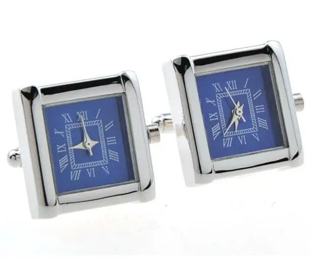 

Square Real Watch Cufflinks Clock Cuff links Roman Digital Watch French Shirt Cufflink Men's Jewelry Accessories