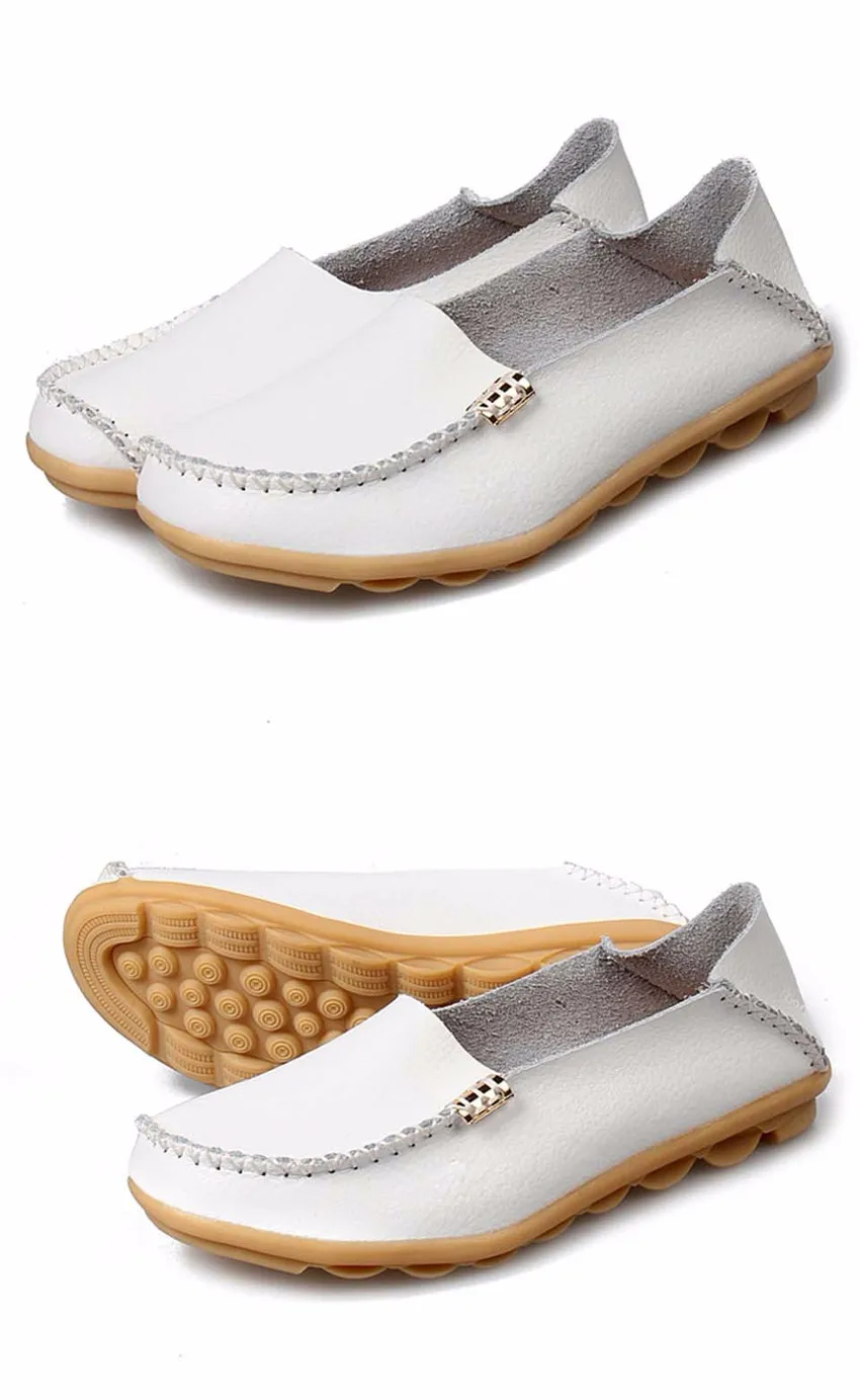 Hovinge Для женщин; мужские кожаные лоферы; мокасины; удобные туфли без шнуровки женская обувь женщина D015