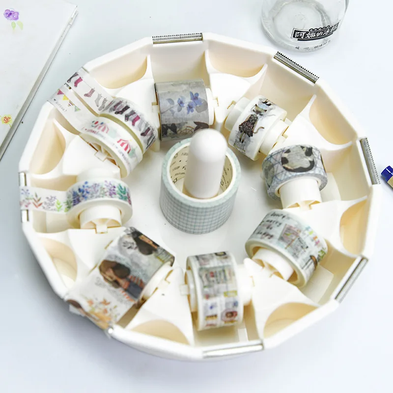 

Eno Greeting Scrapbooking Tape Organizer 8 Plastic Tape Dispenser Cutter Washi Tape Storage Organizer