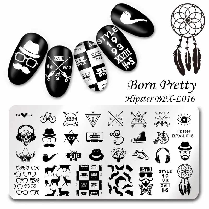 BORN PRETTY ногтей штамповки пластины мульти-узоры прямоугольный, для нейл-арта штамп шаблон изображения трафареты художника Сделай Сам ногти маникюр - Цвет: set20