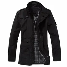 INCERUN 2017 Mens Fashion Reißverschluss Pockers Jacken Herbst Winter Tasten Mäntel High Neck Reißverschluss Outwear Schwarz Khaki