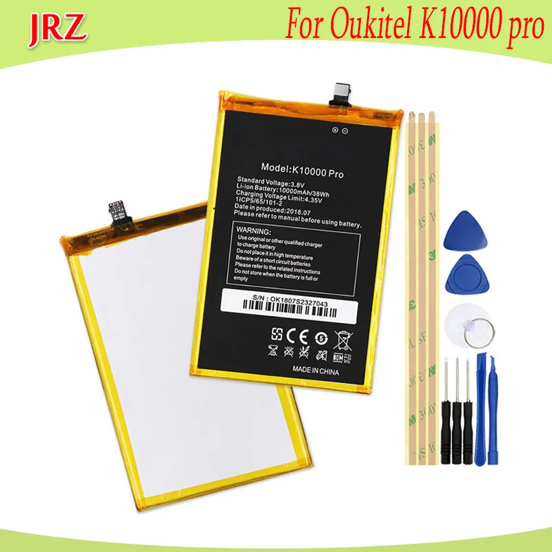 

JRZ 3.8V 10000mAh Battery For Oukitel K10000 pro High Quality Large Capacity phone Replacement Batteries Bateria with tools