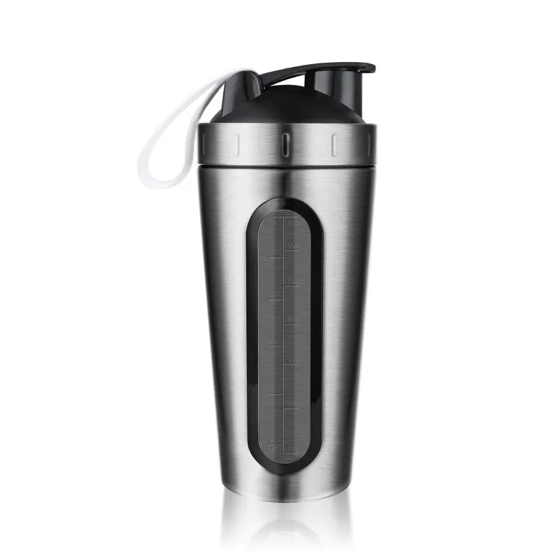 

700ml/28OZ Stainless Steel Protein Shaker with Mixing Ball BPA Free Water Bottle Leakproof Gym Tumbler Mixer Sport Drink Bottle