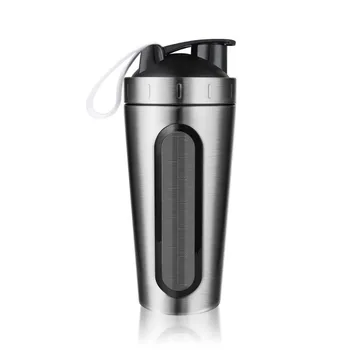 

700ml/28OZ Stainless Steel Protein Shaker with Mixing Ball BPA Free Water Bottle Leakproof Gym Tumbler Mixer Sport Drink Bottle
