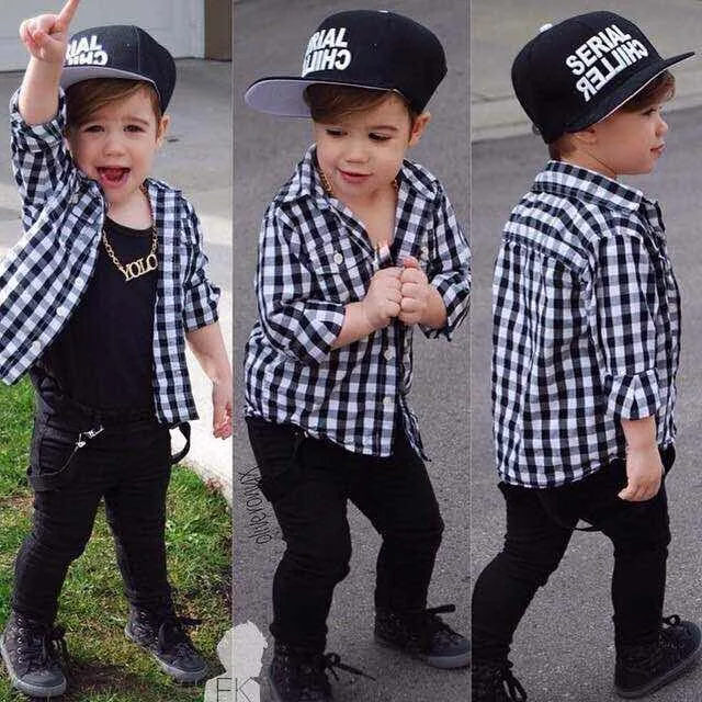Enfants Nouveau Mode Noir Blanc Chemise A Carreaux Bebe Garcons Printemps Automne A Manches Longues Chemise Enfants Marque Vetements Aliexpress