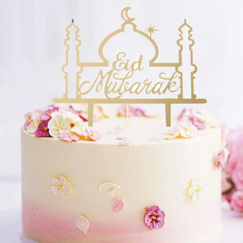 

Eid Mubarak Ramadan Wedding Cake Topper Muslim Islam Party Cupcake Decor Hollow
