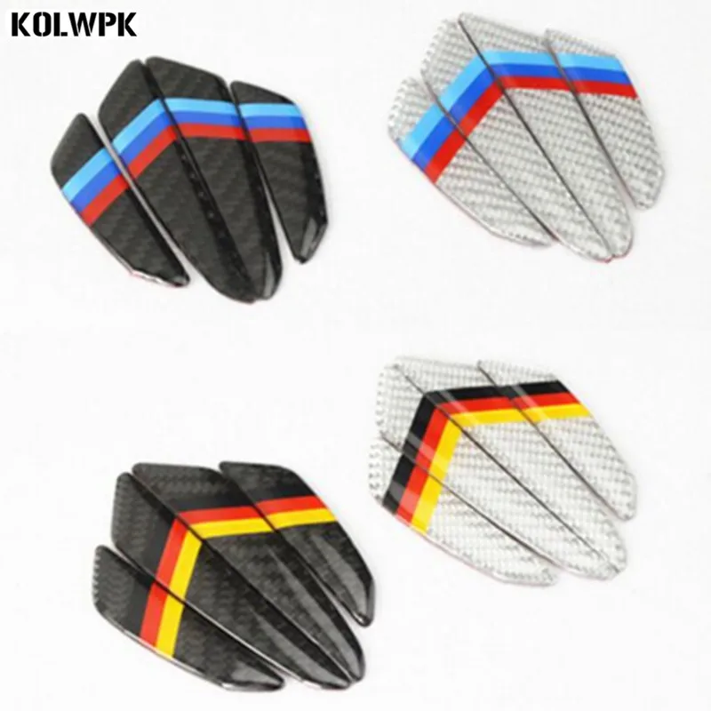 

Car door protector carbon fiber door side stickers Anti-collision Strips Sticker For BMW Audi Tricolor M Flag of Germany Logo