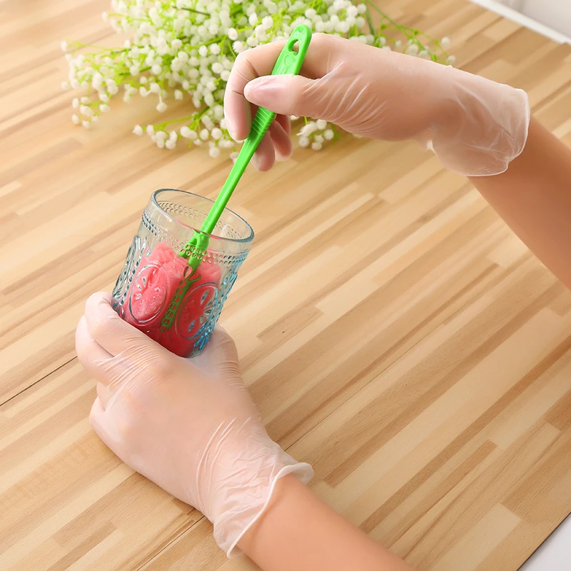 100 шт ПВХ одноразовые пластиковые перчатки для чистки еды антистатические пластиковые перчатки кухонные аксессуары