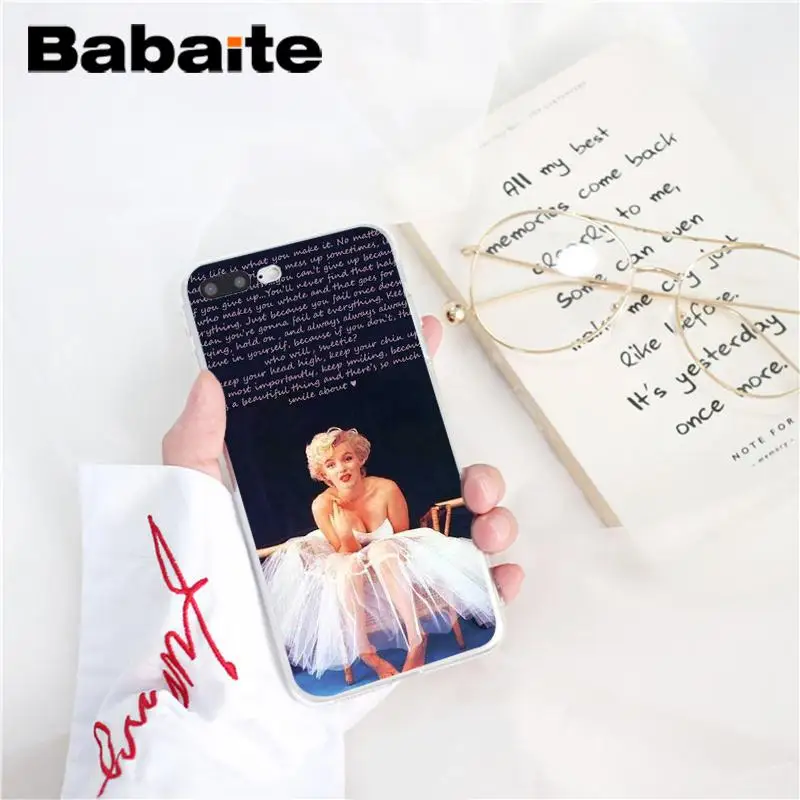 Babaite marylin monroe, TPU, аксессуары для телефонов, чехол, оболочка для iPhone 8, 7, 6, 6S Plus, X, XS MAX, 5, 5S, SE, XR, 10, чехол - Цвет: A8