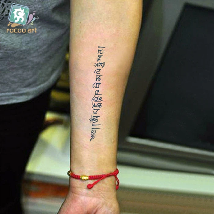053 35 De Réductionhc 91 Femmes Hommes Bras épaule Faux Tatouage étanche Temporaire Tatouage Tibétain Bouddhiste Sanscrit Motif Lettre Tatouages