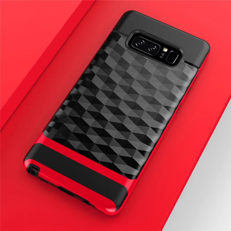 Luxury Geometric TPU+PC Brushed Plastic Hybrid Shockproof Rugged Armor Phone Back Case For SAMSUNG Galaxy Note 8 Matte Cover (2)