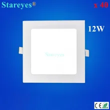 40 шт. квадратный светодиодный свет панели 12 Вт 980LM AC85-265V 2835 SMD светодиодный потолочный светильник droplight светильник освещения