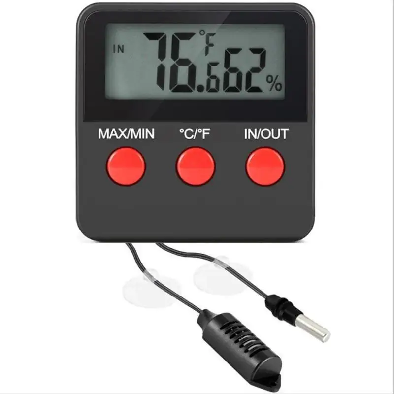 

DTH-74 Digital LCD Display Temperature Humidity Meter Reptile Tank Egg Incubator Electronic Thermometer Hygrometer Tester