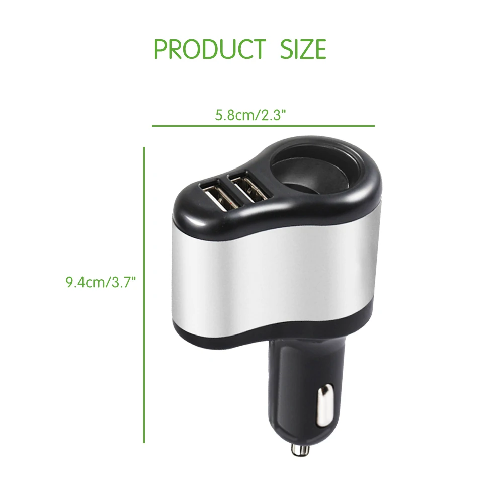 Двойной USB Зарядное устройство разветвитель электронная сигарета зажигалка автомобильного прикуривателя адаптер 2.1A 1A Зарядное устройство для iPhone телефон 12 V-24 V