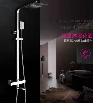 

Dofaso Bathroom stainless 304 Thermostatic square shower set Thermost Shower Set Square Shower Faucet Mixer big Shower Head
