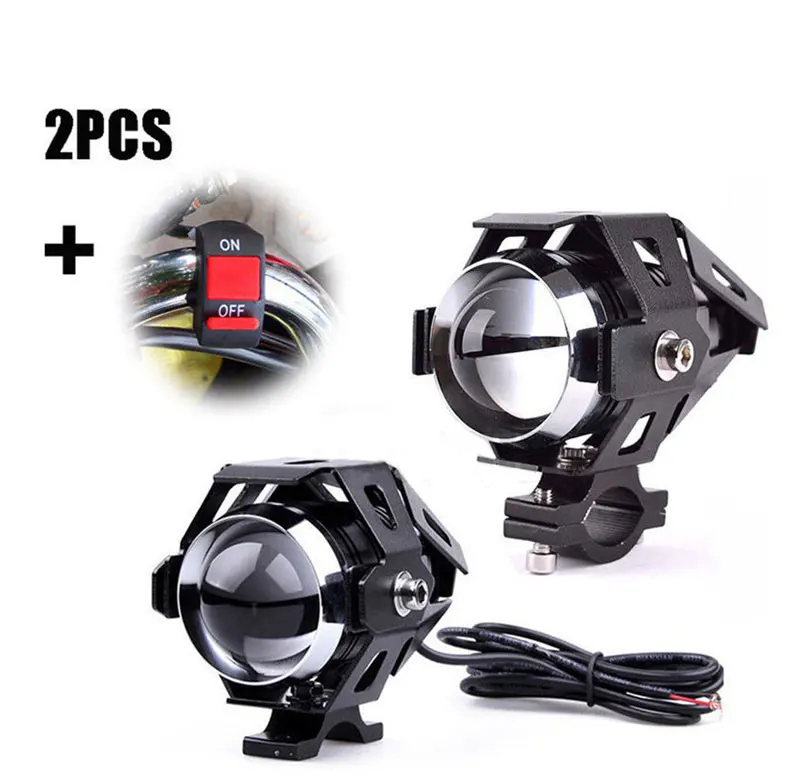 Best Price for  2PCS Motorcycle LED Headlights 125W 3000ml Moto Auxiliary Head Lamp Lights 12V U5 U7 LED Motobike A