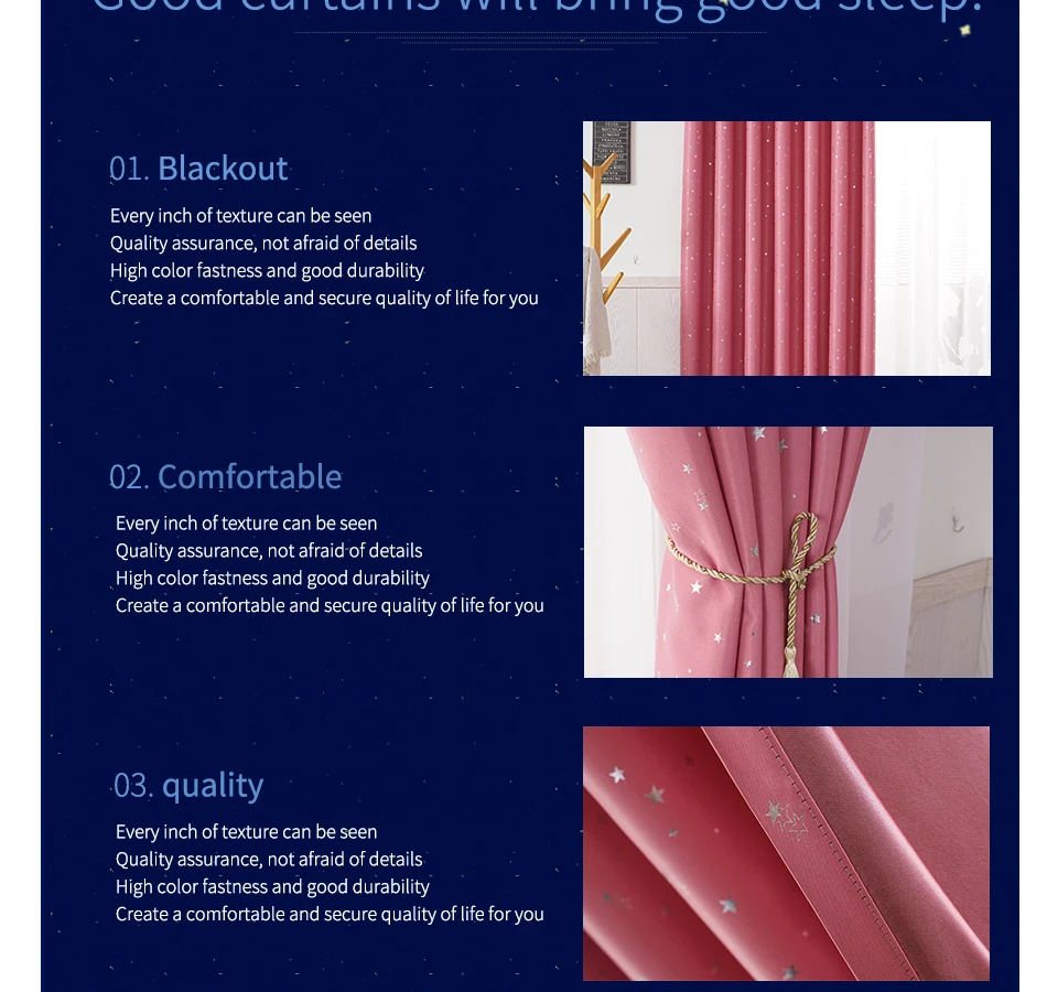 Блестящие звезды детская ткань занавески s для спальни гостиной синий затемненный занавес индивидуальный заказ затенение современный