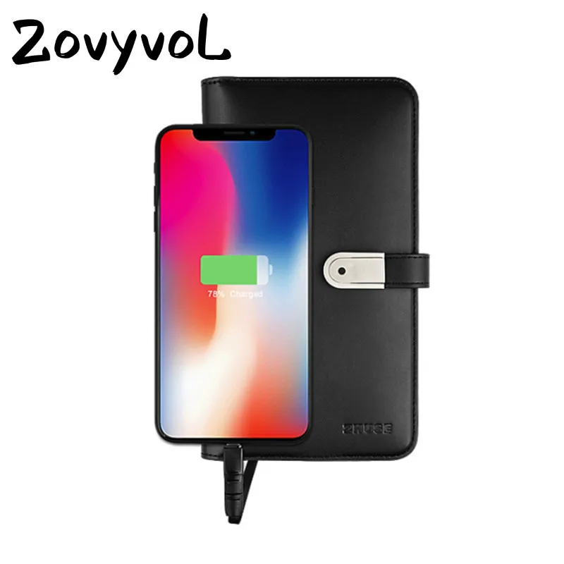

ZOVYVOL 2019 Unisex Long Smart Wallet With USB for Charging Wallet For Ipone And Android Capacity 8000 mAh And 16G U Disk purse