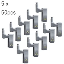 50 шт. универсальная светодиодная подсветка под шкаф внутренняя шарнирная лампа Шкаф сенсор светильник домашний кухонный ночной Светильник