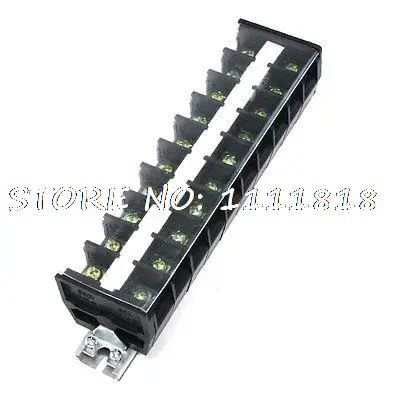 

660V 60A Dual Rows 10 Positions Covered Screw Terminal Barrier Strip Block